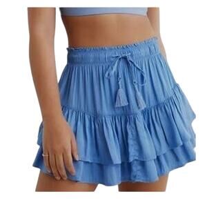 Aerie medium Sweet N Silky tiered ruffle mini skirt SK 3096